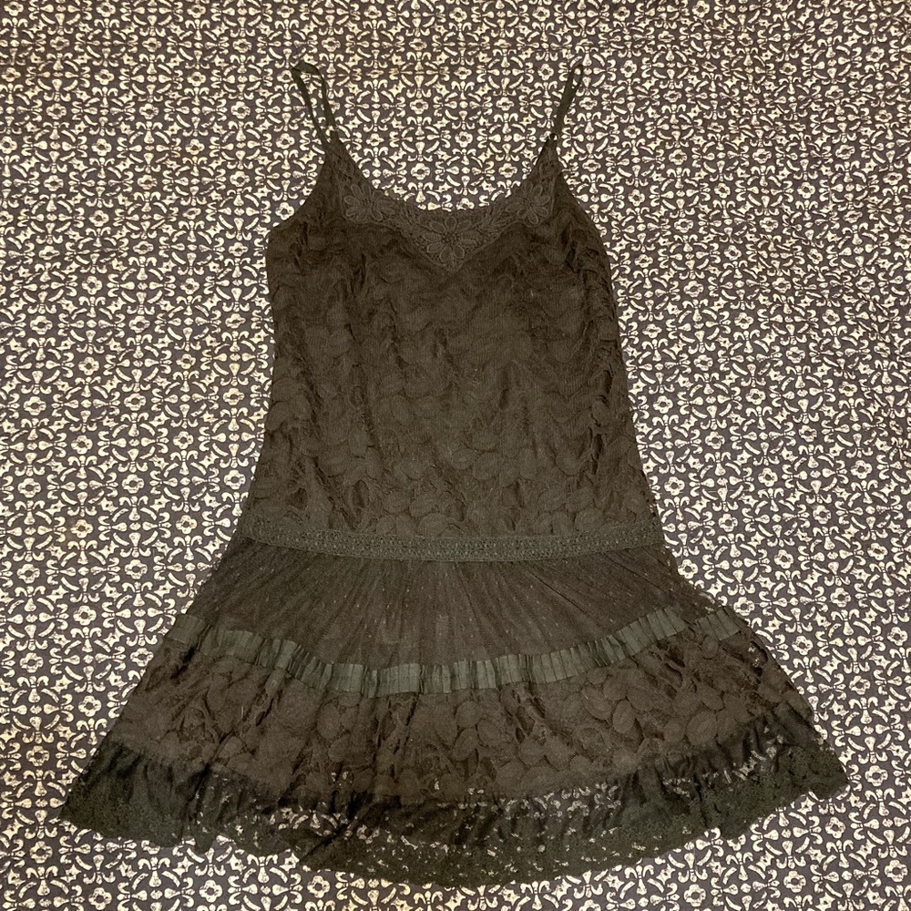 Black Thin Strap Scoop Neckline Midi Dress